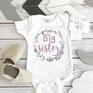 Große Schwester Onesie®, Kleine Schwester, Schwestern-Shirts, Große Schwester-Shirt, Schwester-Shirt, Familien-T-Shirts, Schwester-Enthüllung, Große Schwester-Ankündigung, Schwester