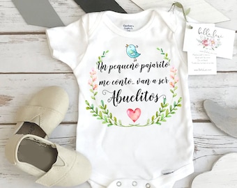 Spanish Pregnancy Reveal, Abuelitos, Baby Gift to Grandparents, Abuelos Reveal, Cute Baby Gift, Spanish Baby Reveal to Parents, Baby Reveal