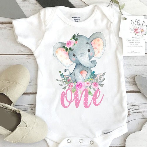 First Birthday Elephant Theme Birthday Shirt 1st Birthday Etsy