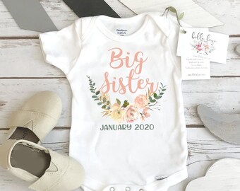 Big SISTER Reveal, Big Sister Shirt, Big Sister Onesie®, Pregnancy Reveal, Baby Announcement, Big Sister To Be, Big Sister, Baby Reveal,