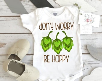 Pregnancy Reveal, Don't Worry Be Hoppy, Beer Shirt, Father's Day Gift, Funny Baby Gift, Baby Shower Gift, Beer Theme, Craft Beer Daddy, Hops
