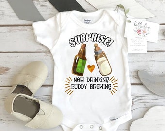 Daddy Baby Announcement, New Drinking Buddy Brewing, Beer Onesie®, Pregnancy Reveal, Uncle Baby Reveal, Pregnancy Announcement, Baby Brewing