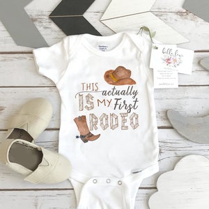 Cowboy Onesie®, First Rodeo, Country Baby, Pregnancy Reveal shirt, Rodeo shirt, Baby Shower Gift, Country shirt, Country Baby Gift, Rodeo image 1