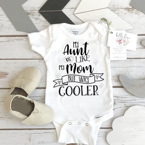 Aunt Onesie®, My Aunt is Way Cooler, Aunt Baby Gift, Funny Baby shirt, Auntie shirt, Nephew Gift, Niece Gift, Auntie Shirt, Baby Shower Gift image 1