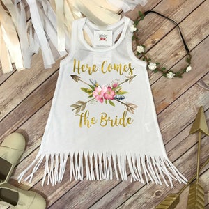 Here Comes the Bride, Flower Girl Dress, Boho Wedding, Beach Wedding, Flower Girl Outfit, Boho Flower Girl, Here Comes Your Bride,Flowergirl