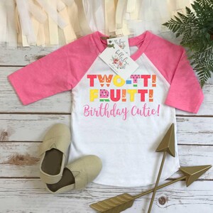 Second Birthday, Twotti Fruity theme, 2nd Birthday Shirt, Summer Birthday, 2nd Birthday, BIRTHDAY CUTIE, Fruit Party, Tutti Frutti RAGLAN