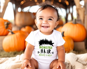 Halloween Onesie®, Monster Hair Don't Care, Frankenstein Baby, Cutest Little Monster, First Halloween, Monster Theme, Trick or Treat,