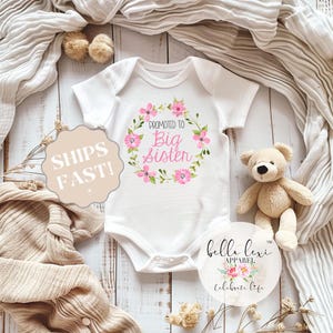 Promoted to Big Sister Onesie® | Pregnancy Announcement Outfit | Sibling Reveal Baby Bodysuit | New Baby Reveal Gift - Sister Reveal Tee