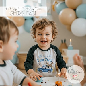 Deuxième anniversaire, Oink Baa Moo, Anniversaire à la ferme, Oink Moo avoir deux ans, 2e anniversaire, Fête du camion bleu, Thème de fête à la ferme, T-shirt d&#39;anniversaire de garçon