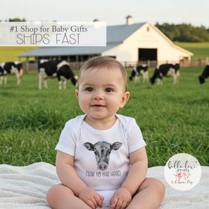 Baby Shower Gift, NEW TO the HERD, Western Nursery, Farm shirt, CowBOY, Cow Onesie®, Farm Baby Gift, Cute Baby Clothes, Cow Theme, Farm baby