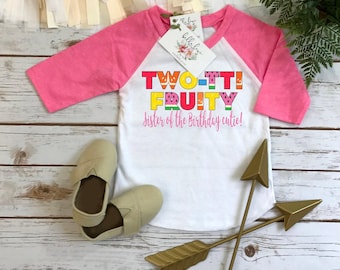 Second Birthday, Twotti Fruity theme, SISTER Birthday Shirt, Summer Birthday, 2nd Birthday, BIRTHDAY CUTIE, Fruit Party, Tutti Frutti Party