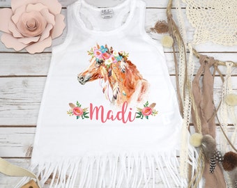 Horse Birthday, Personalized Baby Gift, Custom Baby Gift, Boho Horse Bodysuit, Niece Gift, Cute Girl Clothes, Cute Girl Gifts, Pony Party