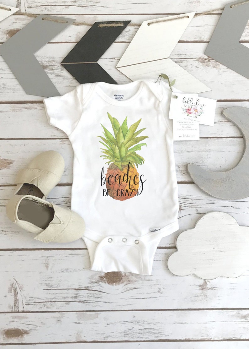Hawaii Baby Onesie® Beaches Be Crazy Baby Shower Gift Etsy