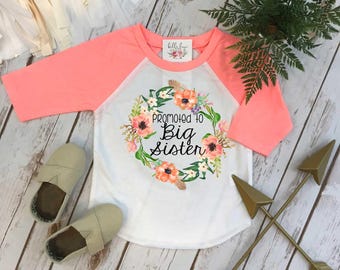 Big Sister Shirt, Big Sister Raglan, Sisters Shirts, Promoted to Big Sister, Sister Shirt, Sister Reveal, Big Sister Announcement, Big Sis