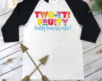 Fruitig feestje Twotti, shirt 2e verjaardag, zomerverjaardag, 2e verjaardag, verjaardagsset meisje, fruitfeest, thema tuttifrutti, vader van verjaardag