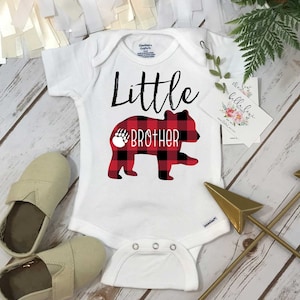Little Brother Onesie® Buffalo Plaid Bear Brothers Shirts - Etsy