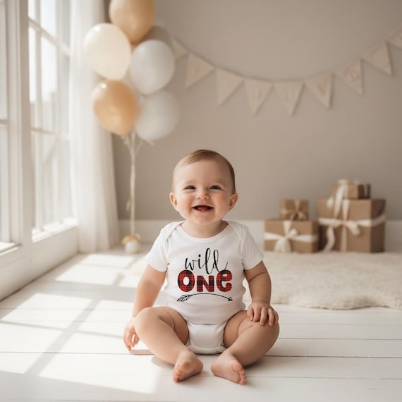 Wild One First Birthday Shirt, Lumberjack Birthday, 1st Birthday Bodysuit, Buffalo Plaid Party, Lumberjack Party, Wild One Birthday Romper