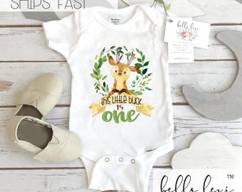 Bosverjaardag, Little Buck is One, eerste verjaardag onesie®, bosfeest, shirt 1e verjaardag, jongen verjaardag, wilde