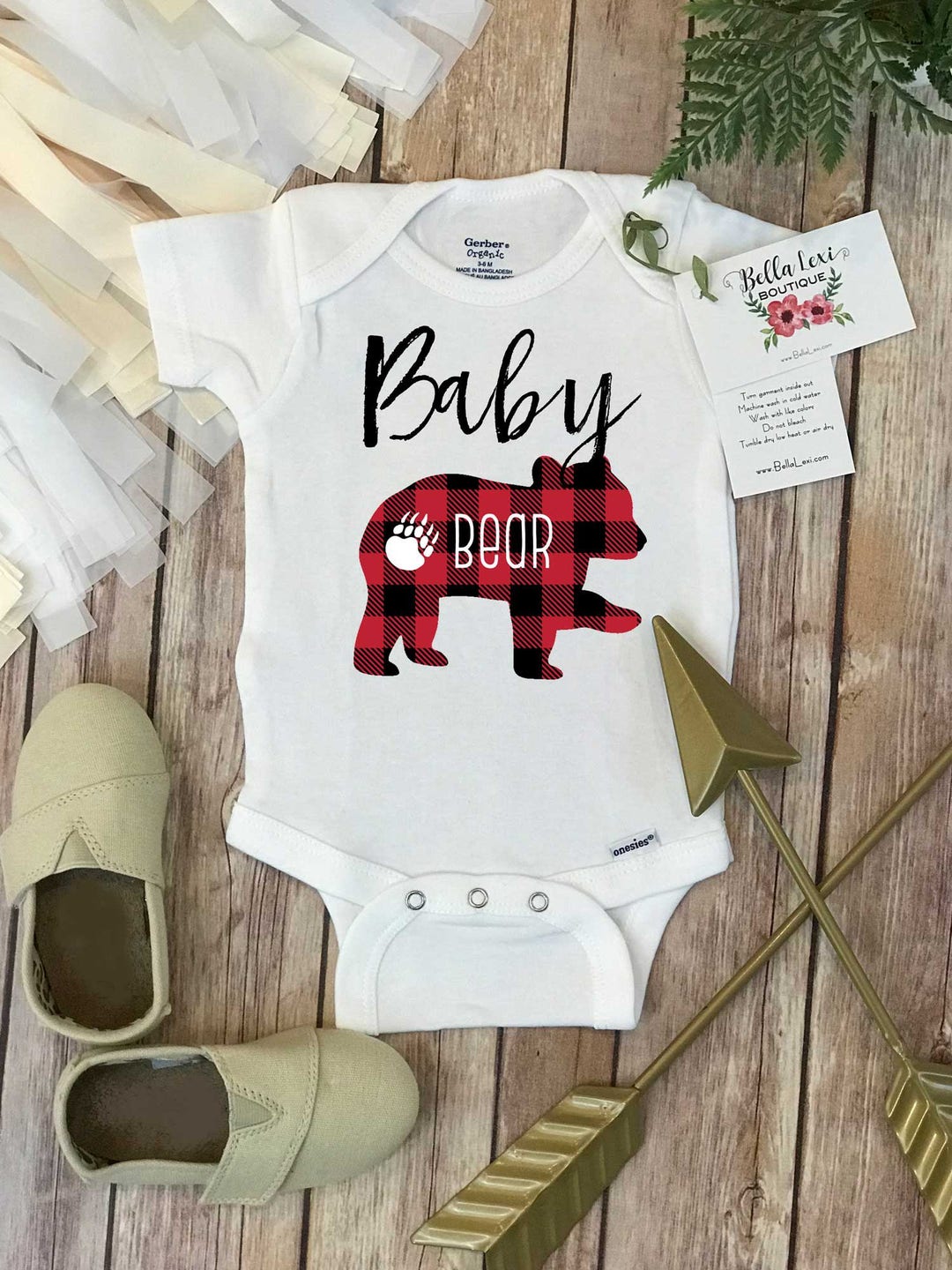 Baby Bear Onesie® Buffalo Plaid Shirt Baby Bear Shirt - Etsy
