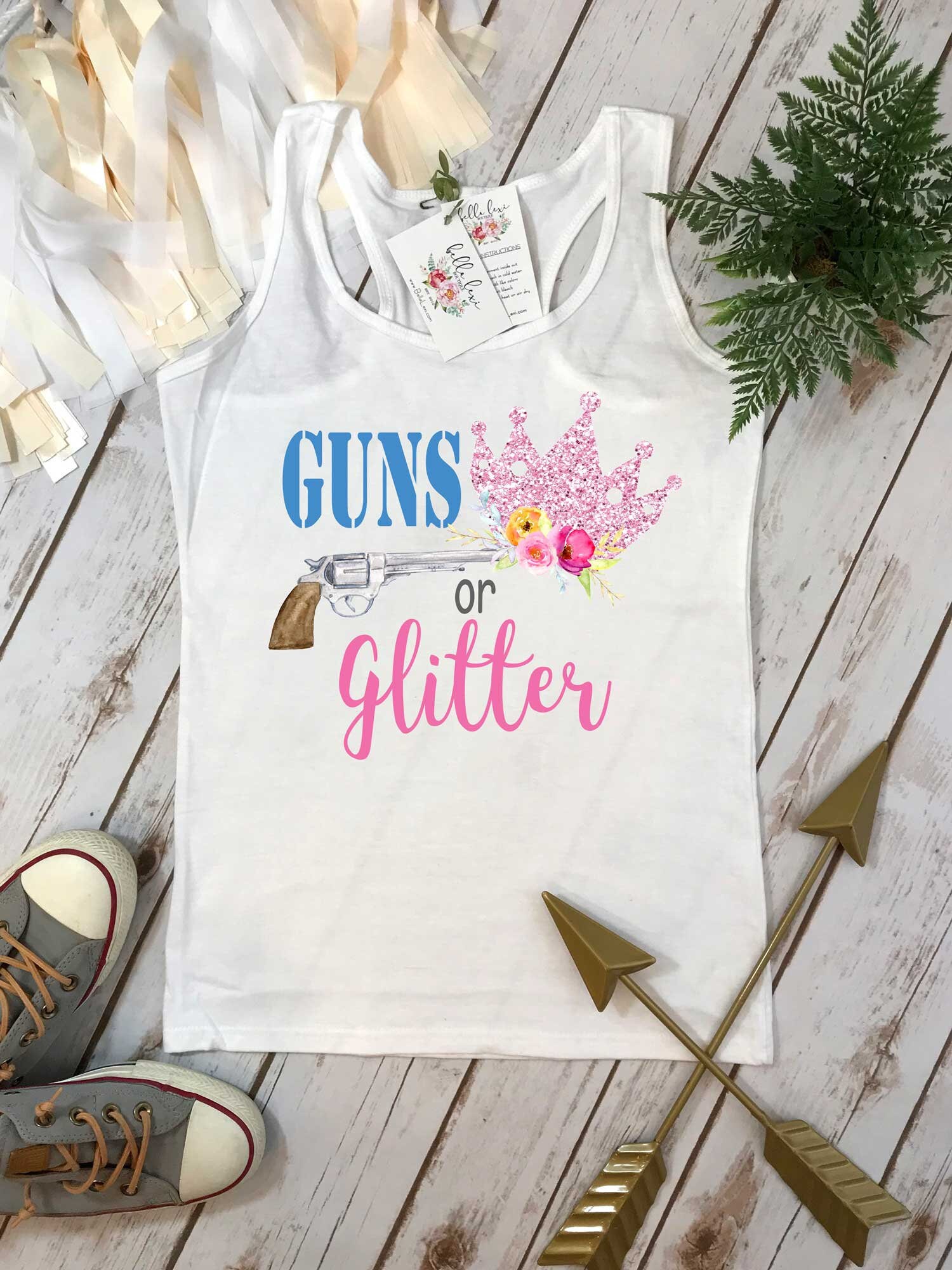 Buy Gender Reveal, GUNS OR GLITTER, Gender Reveal Party, Pregnancy Reveal, Gender  Announcement, Gender Party, Gender Reveal Shirt, Baby Shower Online in  India - Etsy, image size:1500x2000