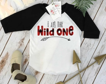 First Birthday Shirt, Lumberjack Birthday, 1st Birthday shirt, Buffalo Plaid Party, Lumberjack Party, I am the Wild One, Wild One Birthday