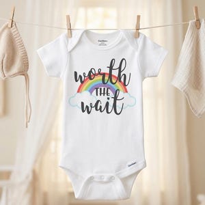 Rainbow Baby Onesie®, Worth the Wait, Special Baby Gift, Rainbow Shower Gift, Pregnancy After Loss, Rainbow Baby Gift, Newborn Baby Gifts image 2