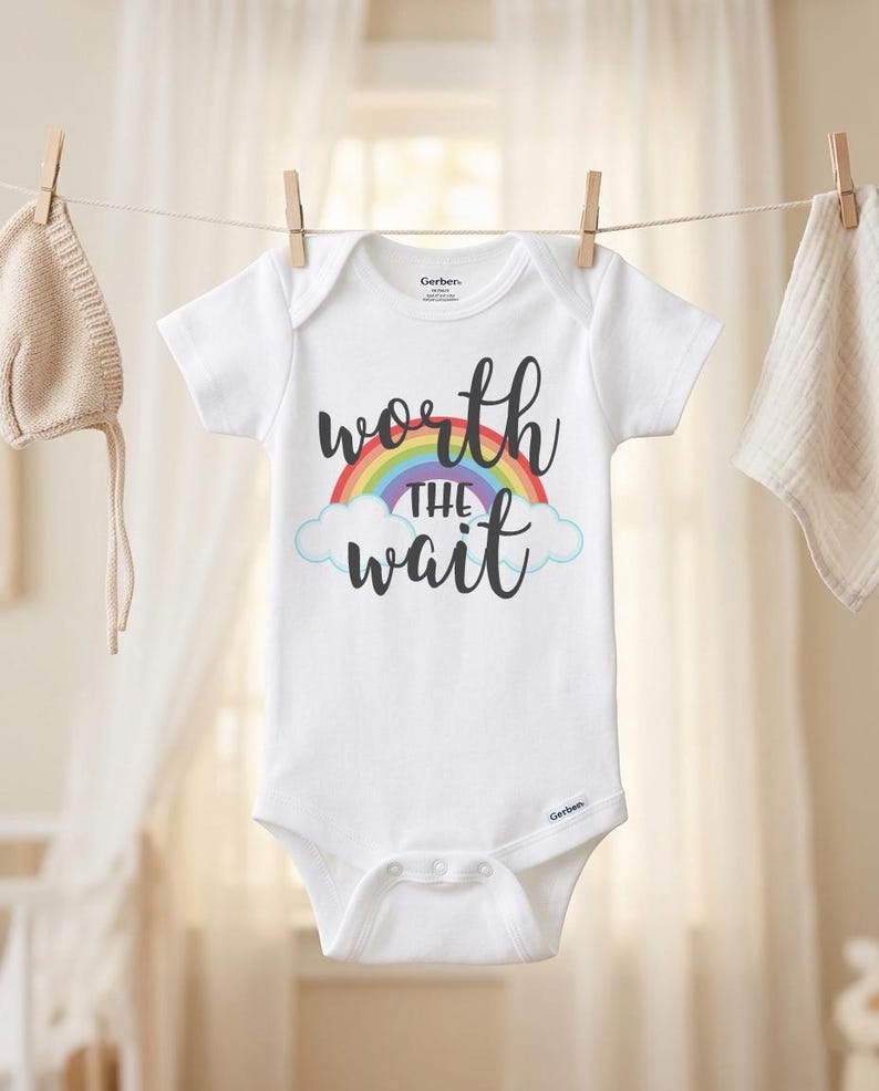 Rainbow Baby Onesie®, Worth the Wait, Special Baby Gift, Rainbow Shower Gift, Pregnancy After Loss, Rainbow Baby Gift, Newborn Baby Gifts image 2