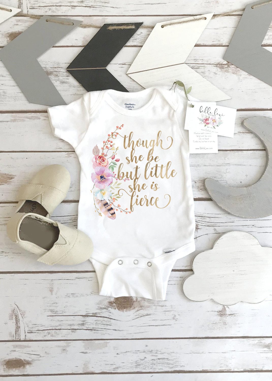 Though She Be but Little She is Fierce, Baby Shower Gift, Boho Baby  Clothes, Cute Baby Clothes, Baby Girl Clothes, Baby Girl Gift,niece Gift -  Etsy