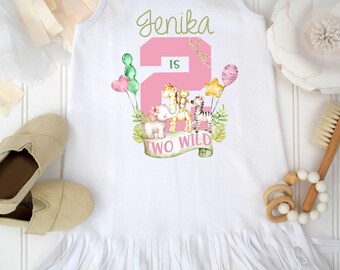 Two Wild Birthday, Two Wild Party, Zoo Birthday, Safari Birthday, 2nd Birthday, Elephant Birthday, Girl Birthday SHIRT, Jungle Birthday