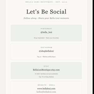 The image is a collage of various images related to the Bella Lexi Boutique, including a social media post, a website, and an email address. The image does not contain any text that can be described in fewer than 500 characters.
