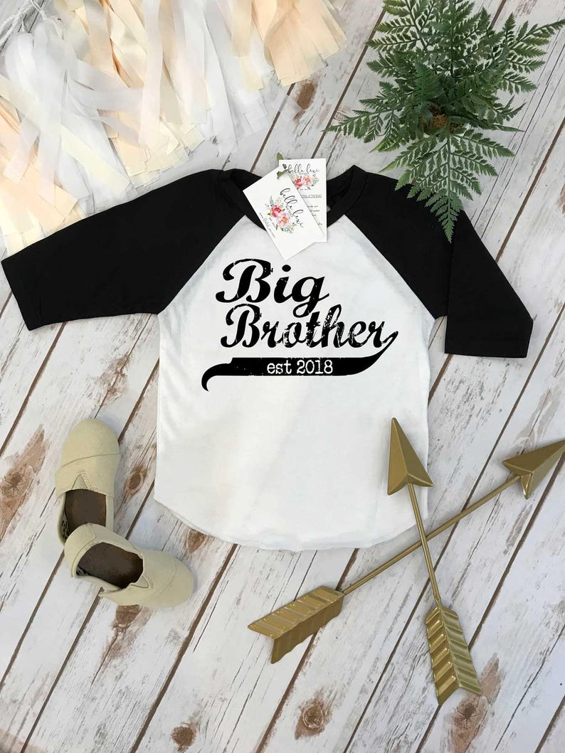 Big Brother Shirt, Brother Baseball Shirt, Brothers Shirts, Big Brother Onesie®, Promoted to Big Brother, Brothers tees, Big Brother Reveal image 1