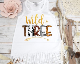 Tercer cumpleaños, Wild & Three, Vestido de cumpleaños de niña, Cumpleaños de zoológico, 3er cumpleaños, Vestido de cumpleaños de flecos, Cumpleaños de Boho, Cumpleaños de Safari, Animal
