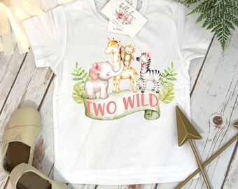 Twee Wilde Verjaardag, Twee Wild Party, Zoo Verjaardag, Safari Verjaardag, 2e verjaardag, Olifant Verjaardag, Meisje Verjaardag SHIRT, Verjaardag Onesie®,