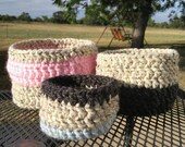Set of 3 crocheted nesting bowls