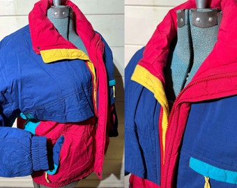 Vintage 90s Puffer Ski Jacket London Fog Color Block Small