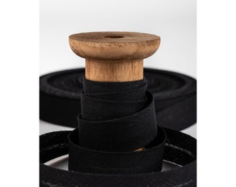 Schrägband Baumwolle Uni schwarz ab 1m