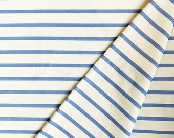Lillestoff French Terry Organic Cotton Easter Stripes Stripes blue light natural white