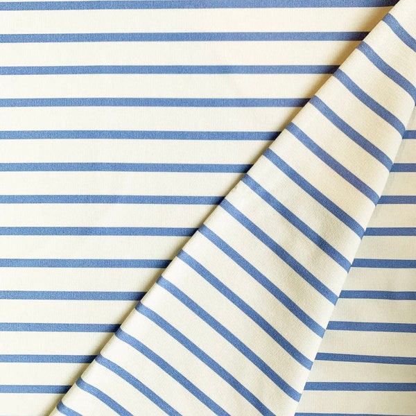 Lillestoff French Terry Organic Cotton Easter Stripes Stripes blue light natural white
