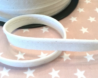 Piping ribbon cotton plain light cream from 1 m