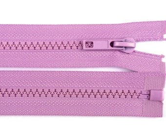 separable zipper 35 cm plastic lilac 5 mm