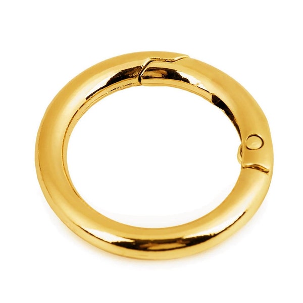 Ring carabiner for keys / bags gold 25 mm