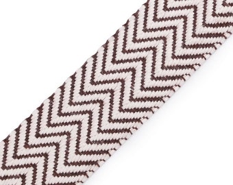 Webbing 4 cm wide zig zag brown natural from 1 m