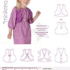 Minikrea sewing pattern vest sizes 74-98 image 3