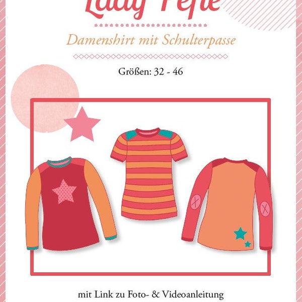 Mialuna Schnittmuster Lady Pepe Damen Shirt mit Schulterpasse Gr. 32-46
