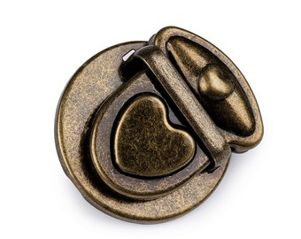 purse lock heart brass