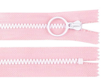 Reißverschluss 20cm bunt farbig Ring rosa weiß