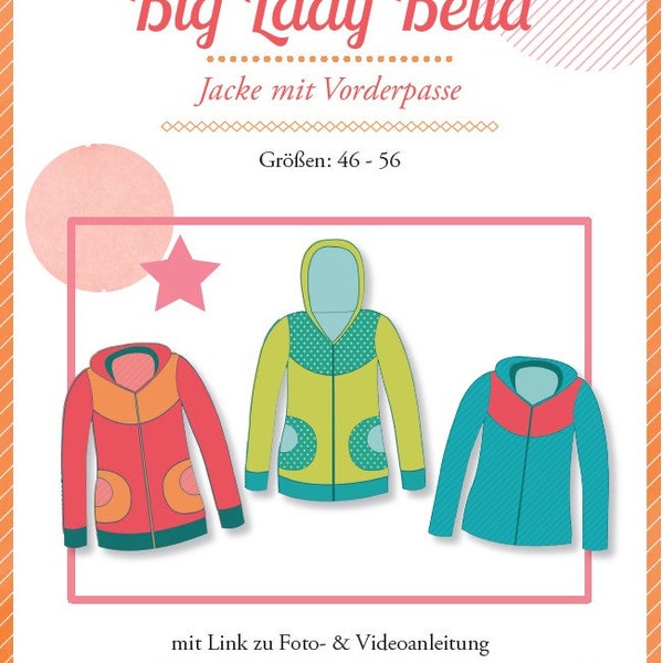 Mialuna Schnittmuster Big Lady Bella Jacke mit Vorderpasse Damen Gr. 46-56