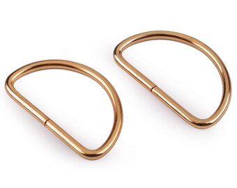 2 D-rings 40 mm rose gold colored