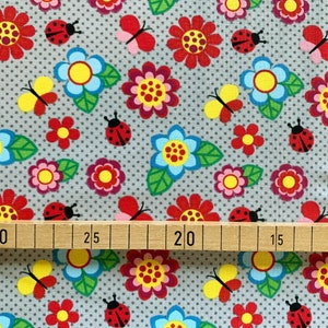 Jersey cotton ladybug ladybug flowers image 2