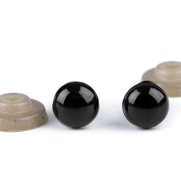 Yeux de sécurité yeux pour peluches noir 8 mm 2 pièces